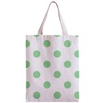 Polka Dots - Celadon Green on White Zipper Classic Tote Bag