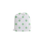 Polka Dots - Celadon Green on White Drawstring Pouch (XS)