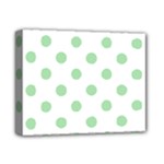 Polka Dots - Celadon Green on White Deluxe Canvas 14  x 11  (Stretched)