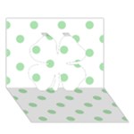 Polka Dots - Celadon Green on White Clover 3D Greeting Card (7x5)