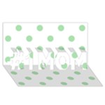 Polka Dots - Celadon Green on White #1 MOM 3D Greeting Cards (8x4)