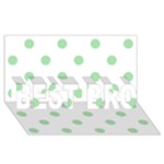 Polka Dots - Celadon Green on White BEST BRO 3D Greeting Card (8x4)