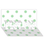 Polka Dots - Celadon Green on White BEST SIS 3D Greeting Card (8x4)