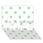 Polka Dots - Celadon Green on White HOPE 3D Greeting Card (7x5)
