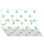 Polka Dots - Celadon Green on White #1 DAD 3D Greeting Card (8x4)