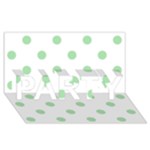 Polka Dots - Celadon Green on White PARTY 3D Greeting Card (8x4)