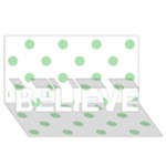 Polka Dots - Celadon Green on White BELIEVE 3D Greeting Card (8x4)