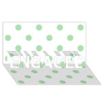 Polka Dots - Celadon Green on White ENGAGED 3D Greeting Card (8x4)