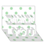 Polka Dots - Celadon Green on White THANK YOU 3D Greeting Card (7x5)