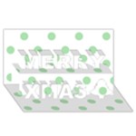 Polka Dots - Celadon Green on White Merry Xmas 3D Greeting Card (8x4)