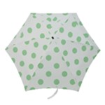 Polka Dots - Celadon Green on White Mini Umbrella