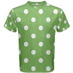 Polka Dots - White on Dollar Bill Green Men s Cotton Tee