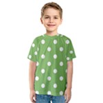Polka Dots - White on Dollar Bill Green Kid s Sport Mesh Tee