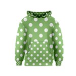 Polka Dots - White on Dollar Bill Green Kid s Pullover Hoodie