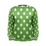 Polka Dots - White on Dollar Bill Green Women s Sweatshirt