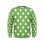 Polka Dots - White on Dollar Bill Green Kid s Sweatshirt