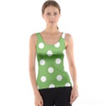 Polka Dots - White on Dollar Bill Green Tank Top