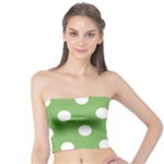 Polka Dots - White on Dollar Bill Green Tube Top