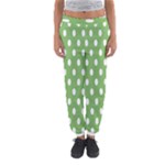 Polka Dots - White on Dollar Bill Green Women s Jogger Sweatpants
