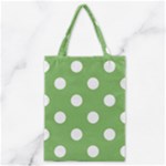 Polka Dots - White on Dollar Bill Green Classic Tote Bag