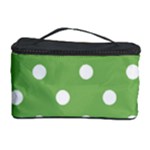 Polka Dots - White on Dollar Bill Green Cosmetic Storage Case