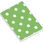Polka Dots - White on Dollar Bill Green Large Memo Pads
