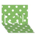 Polka Dots - White on Dollar Bill Green I Love You 3D Greeting Card (7x5)