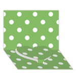 Polka Dots - White on Dollar Bill Green Heart Bottom 3D Greeting Card (7x5)
