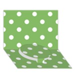Polka Dots - White on Dollar Bill Green Circle Bottom 3D Greeting Card (7x5)