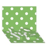 Polka Dots - White on Dollar Bill Green LOVE Bottom 3D Greeting Card (7x5)