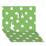 Polka Dots - White on Dollar Bill Green Apple 3D Greeting Card (7x5)