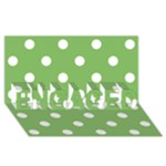 Polka Dots - White on Dollar Bill Green ENGAGED 3D Greeting Card (8x4)