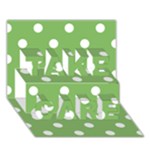 Polka Dots - White on Dollar Bill Green TAKE CARE 3D Greeting Card (7x5)