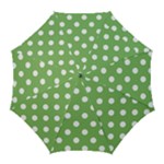 Polka Dots - White on Dollar Bill Green Golf Umbrella