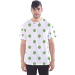 Polka Dots - Dollar Bill Green on White Men s Sport Mesh Tee