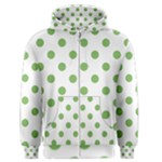 Polka Dots - Dollar Bill Green on White Men s Zipper Hoodie