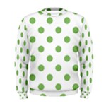 Polka Dots - Dollar Bill Green on White Men s Sweatshirt