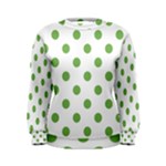 Polka Dots - Dollar Bill Green on White Women s Sweatshirt