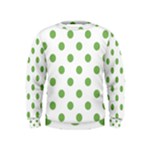 Polka Dots - Dollar Bill Green on White Kid s Sweatshirt