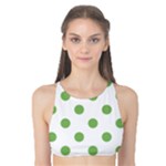 Polka Dots - Dollar Bill Green on White Tank Bikini Top