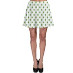 Polka Dots - Dollar Bill Green on White Skater Skirt