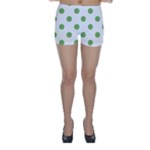 Polka Dots - Dollar Bill Green on White Skinny Shorts