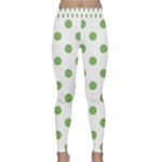 Polka Dots - Dollar Bill Green on White Yoga Leggings