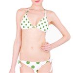 Polka Dots - Dollar Bill Green on White Bikini Set