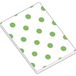 Polka Dots - Dollar Bill Green on White Large Memo Pads