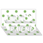 Polka Dots - Dollar Bill Green on White Best Friends 3D Greeting Card (8x4)