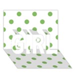 Polka Dots - Dollar Bill Green on White GIRL 3D Greeting Card (7x5)