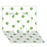 Polka Dots - Dollar Bill Green on White LOVE 3D Greeting Card (7x5)
