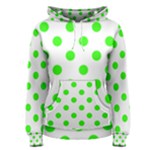 Polka Dots - Neon Green on White Women s Pullover Hoodie