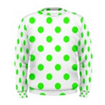 Polka Dots - Neon Green on White Men s Sweatshirt